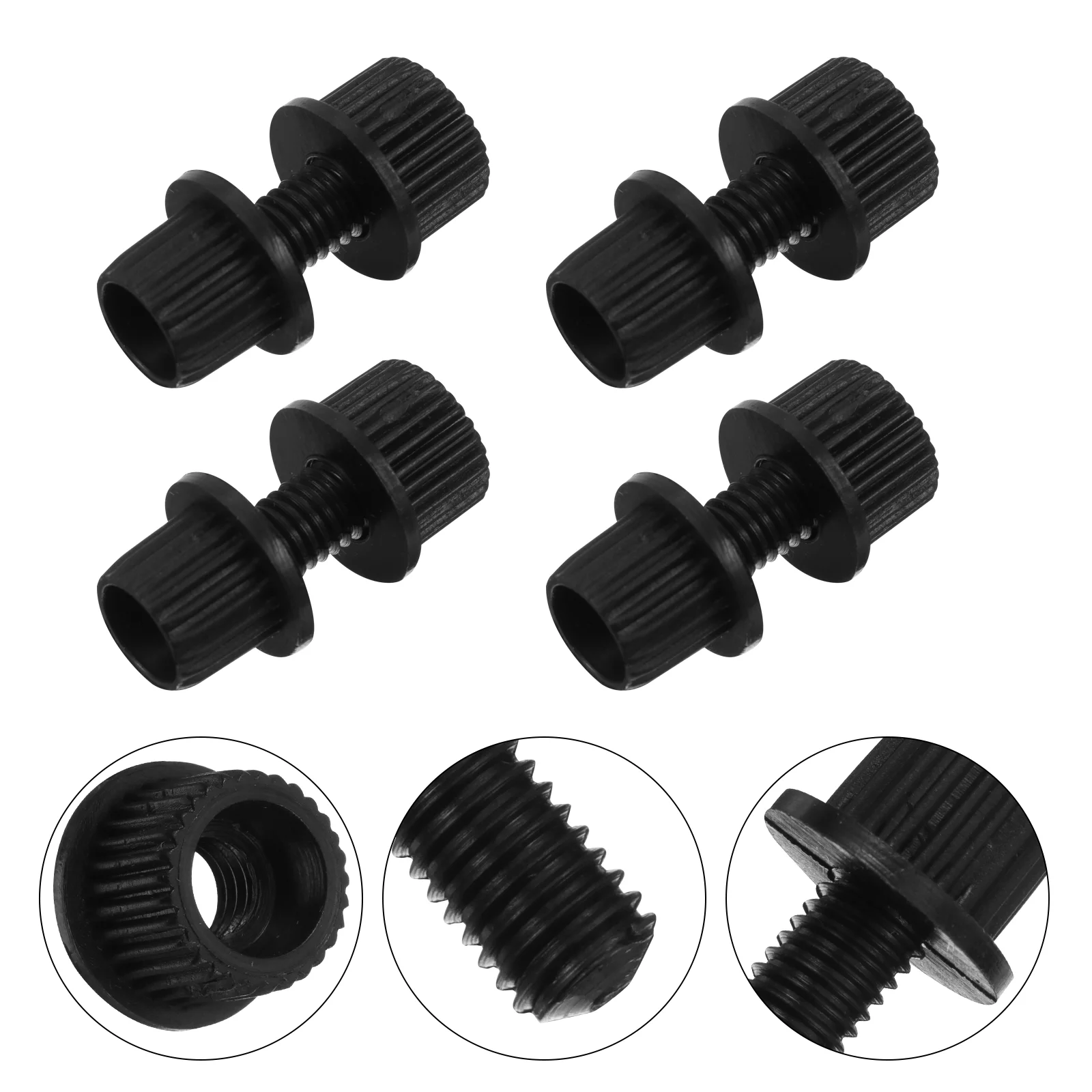 

4 Pcs Mini Motorcycle Screws for License Plate Frame Fastenings Bolts Black Motorbike Fastener