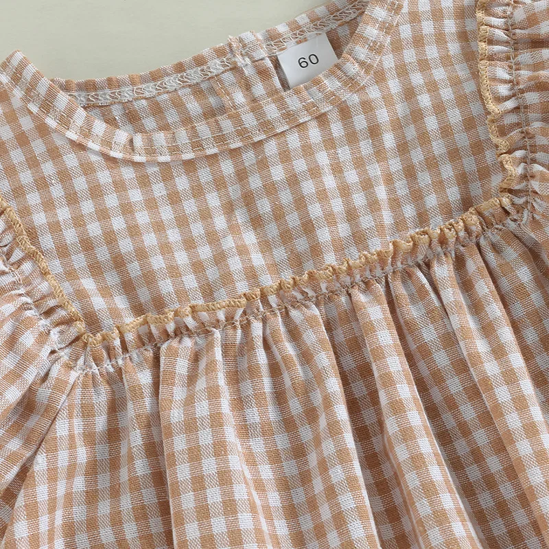 رومبير صيفي للفتيات الصغيرات بأكمام منتفخة وخفيف الوزن مع عصابة رأس على شكل فيونكة على الطراز العتيق