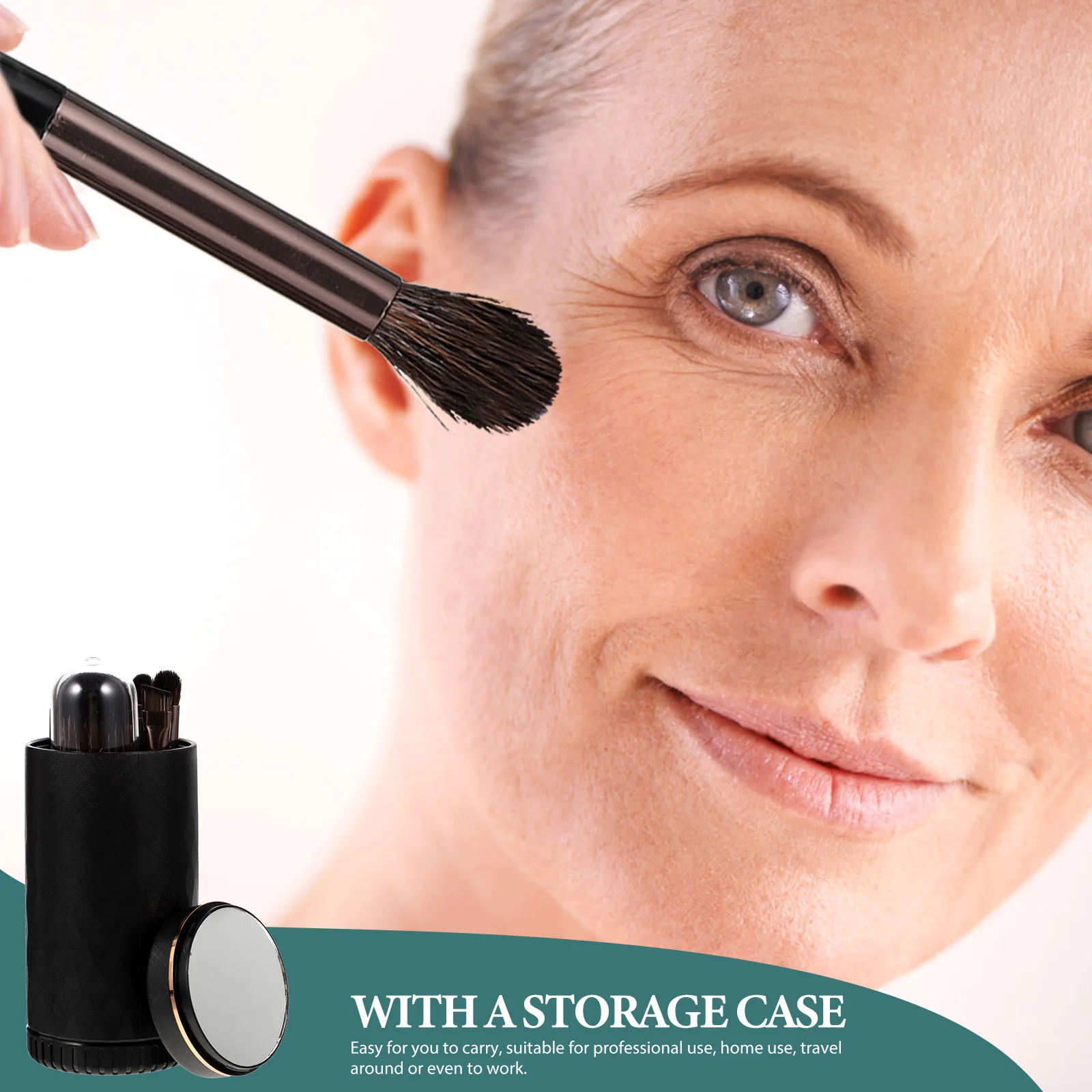 Ensemble de pinceaux de maquillage professionnels en fibres artificielles pour femmes, outil de voyage Portable, applicateur de poudre de Blush, 1 ensemble