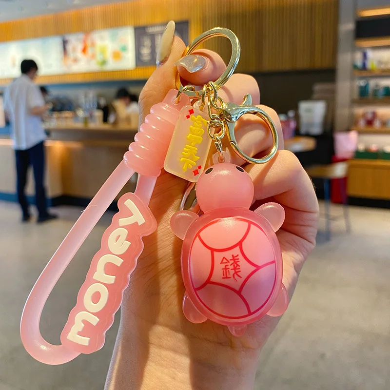MINISO Cartoon Kleine Schildpad Sleutelhanger Kleurrijke Kleine Schildpad Pop Paar Tas Auto Hangende Decoratie Sleutelhanger Kindercadeau