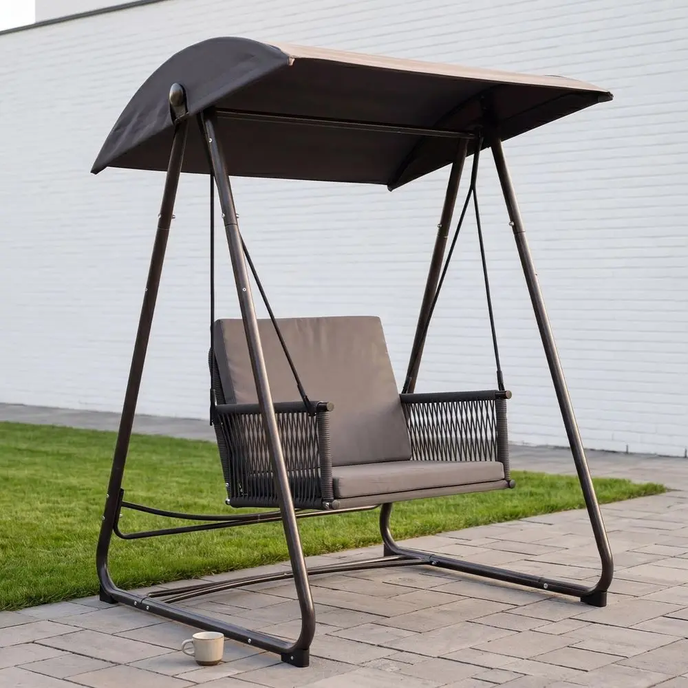 

Swing with Stand, Outdoor Swing with Canopy, All Weather Outdoor Swings for Adults, 400lbs Heavy Duty Porch Swings with Removab