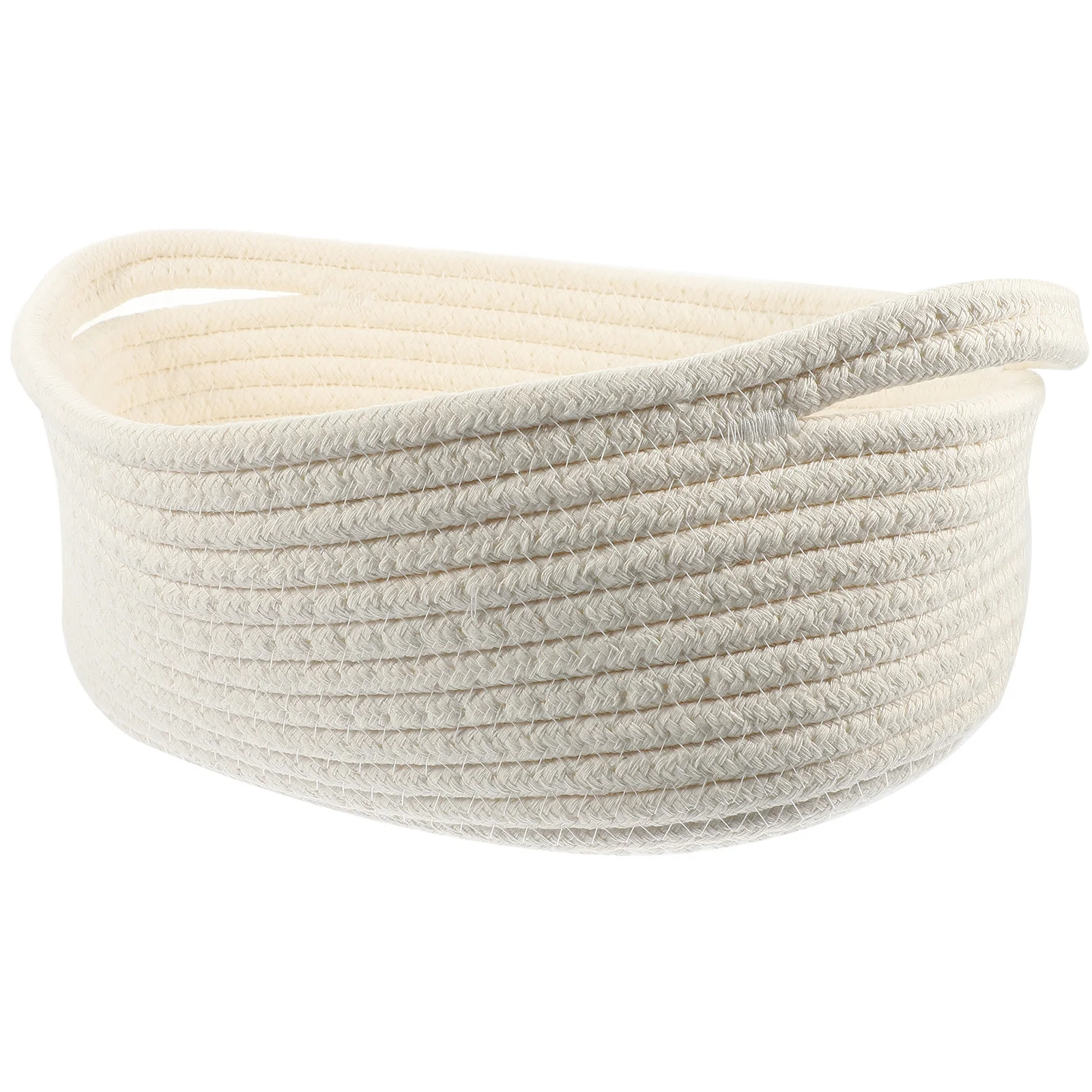 

Handheld Storage Basket Cotton Rope Woven Desktop Organizer For Home Accessories Bedroom Sundries Snack Holder
