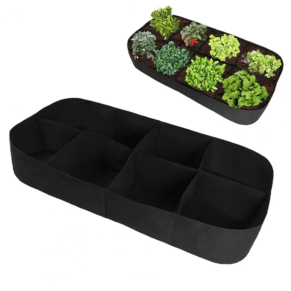 Reinforced Stitching Planting Bag Capacity Rectangle Plant Grow Bags for Outdoor Gardening No Assembly Container for Herbs