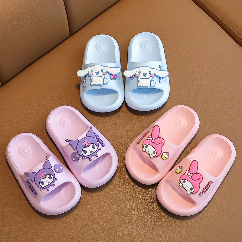 

Lovely Sanrio Hello Kitty Slippers Anime Cinnamoroll Kuromi EVA Non-Slip Home Comfortable Kawaii Outdoor Beach Sandals Kids Gift