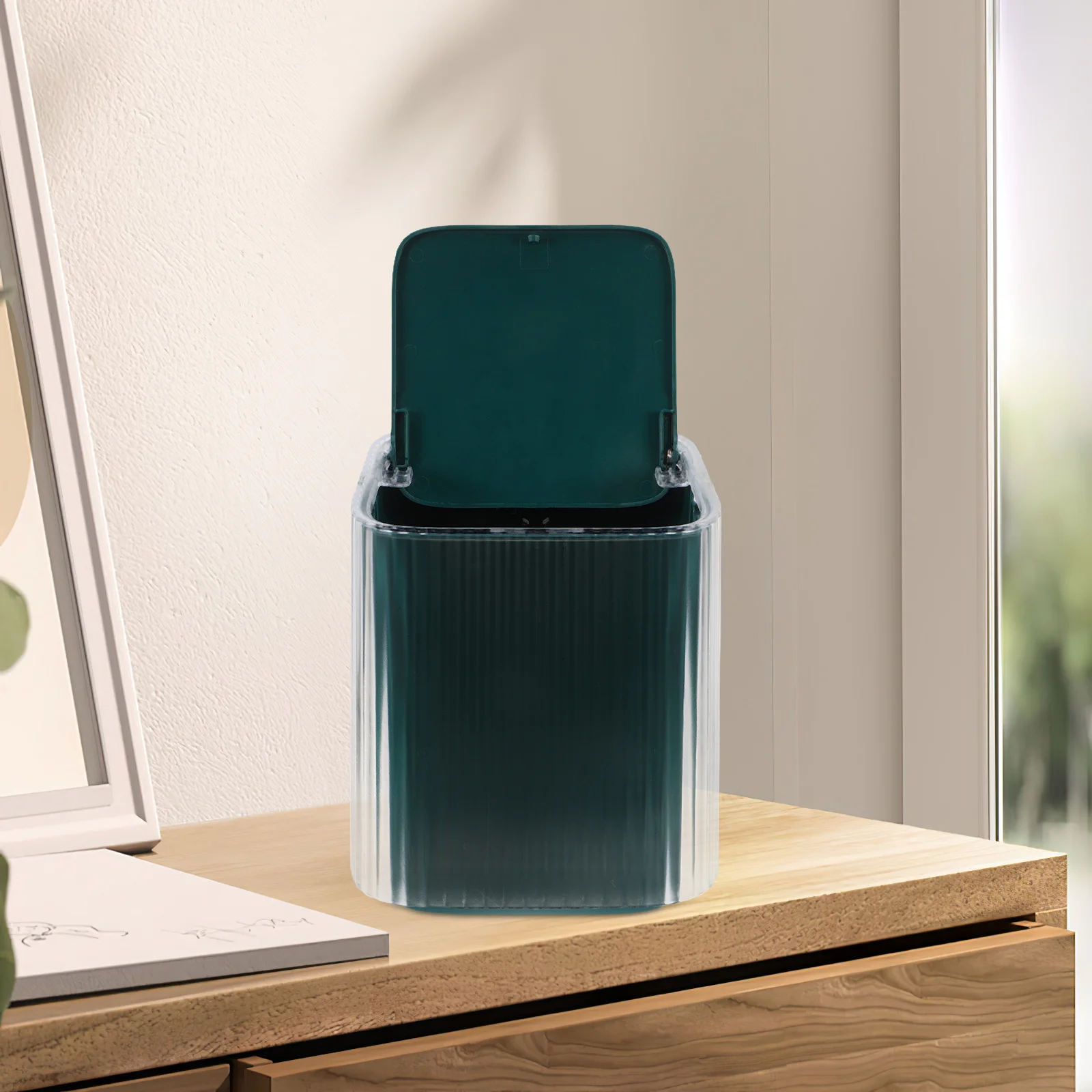 

Cute With Push Top Lid Small Desktop Garbage For Bedroom Office Tabletop Compact Waste Bin For Tissues Food Scraps Cotton Swabs