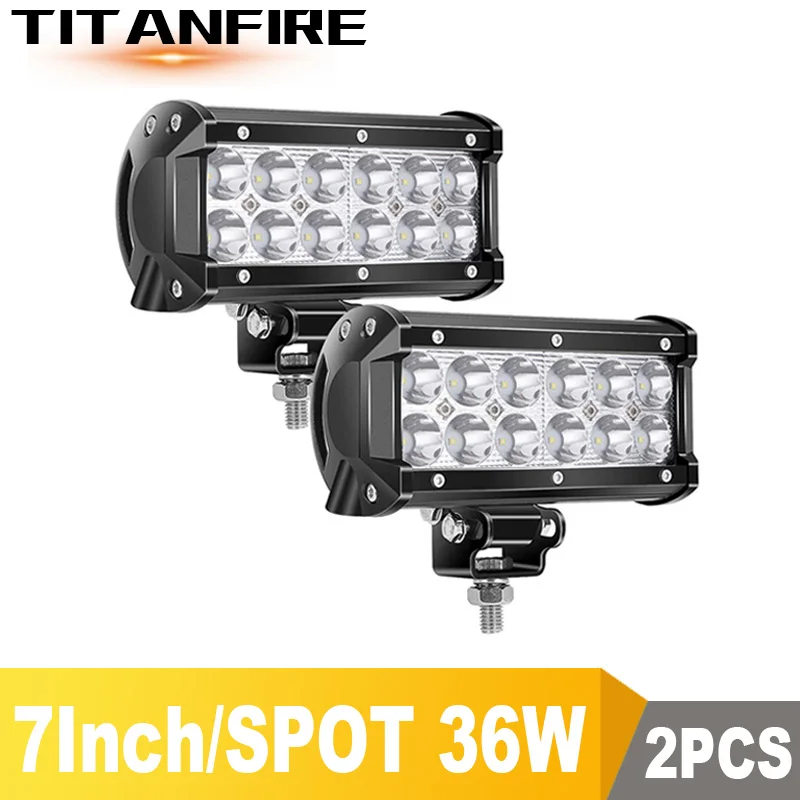 

TF30 New Arival 7INCH 36W 72W Led 5000LM Work Light Bar Driving Fog For Jeep Truck A7 SUV cars 6500K