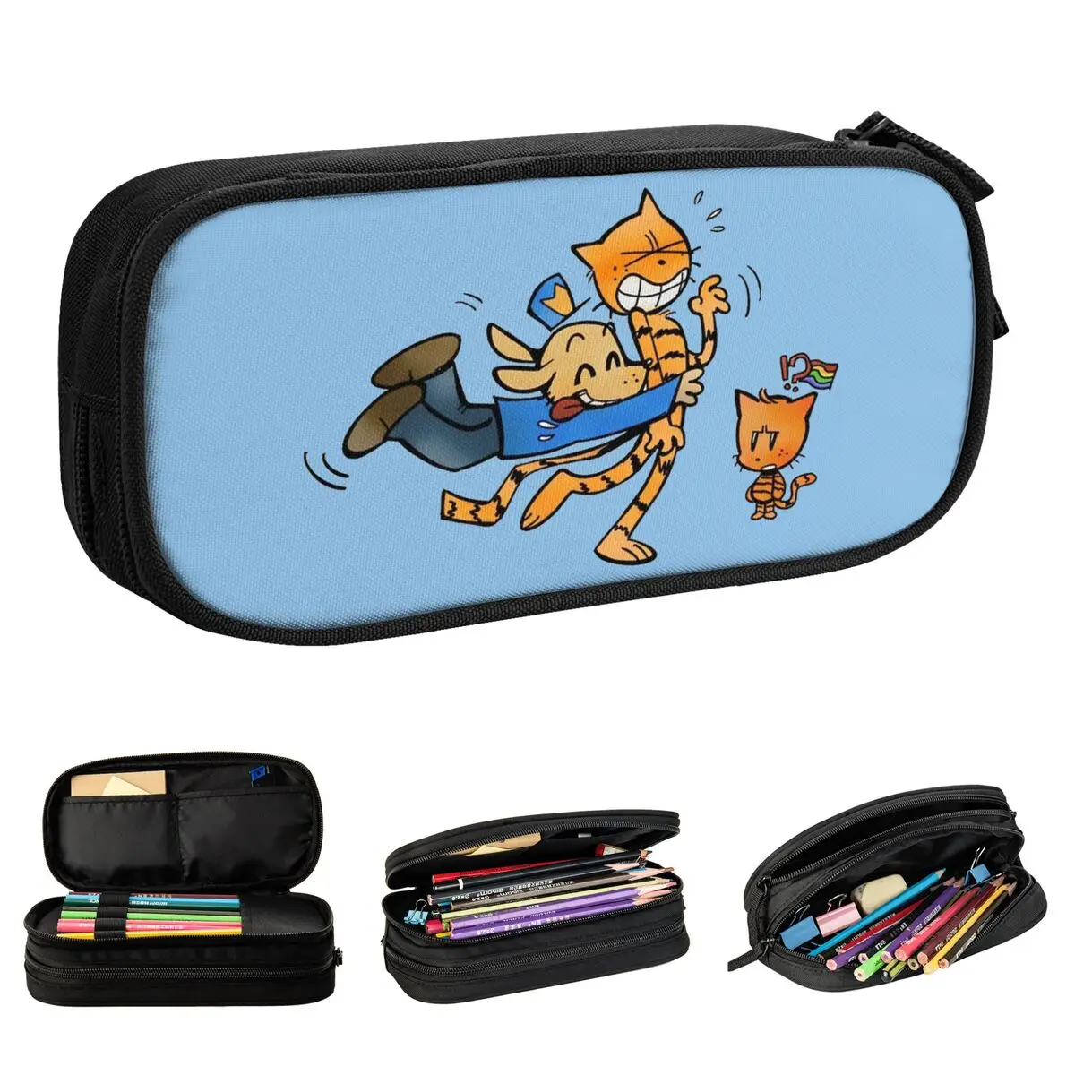 

Dog Man And Petey And Li'l Petey Pencil Cases Pen Bag Girl Boy Large Storage Office Gifts Pencil Box