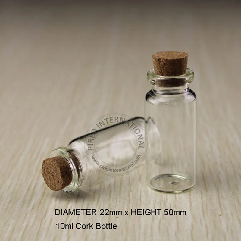 Wholesale 10ml Small Glass Bottles Vials with Corks Stopper Decorative Corked Tiny Mini Wising Glass jar For Pendants image 6