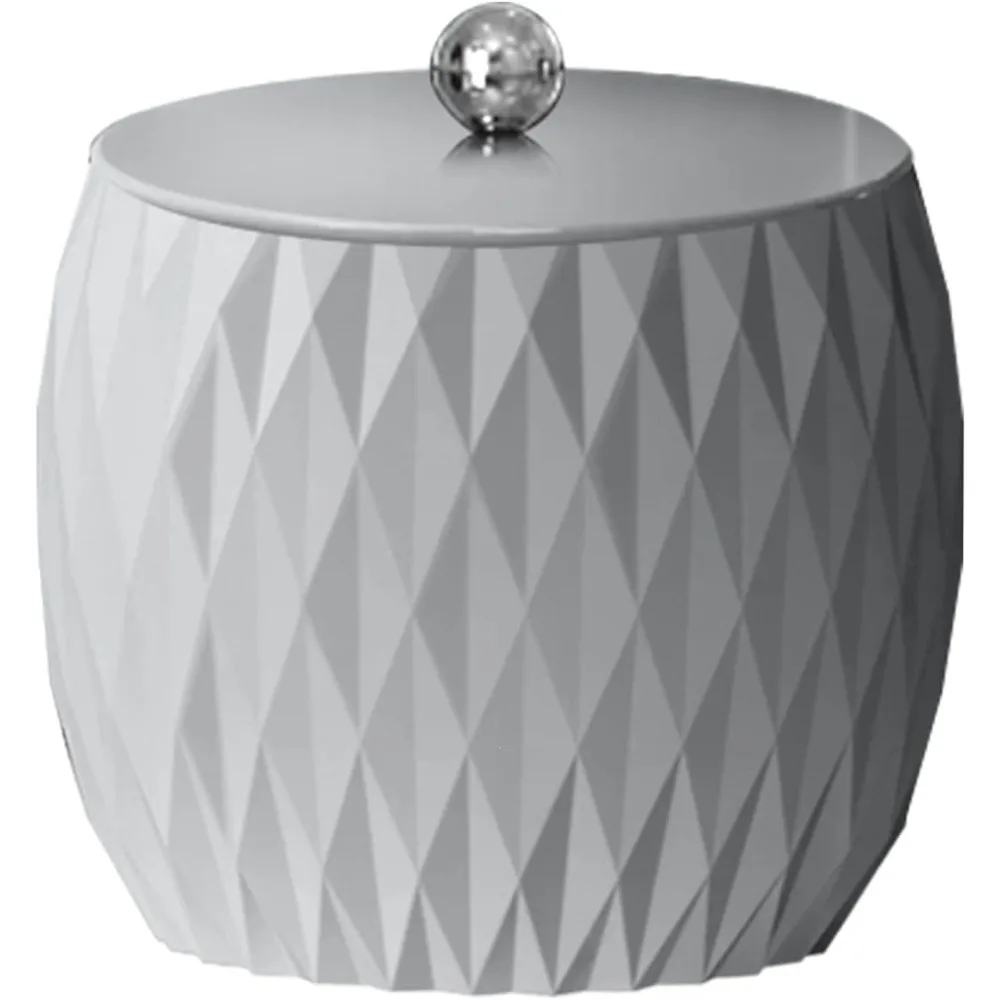 Luxury 8-Piece Grey Resin Bath Accessory Set for Vanity Countertops: Cotton Swab, Dish, Toothbrush Holder, Tumbler, Soap Pump