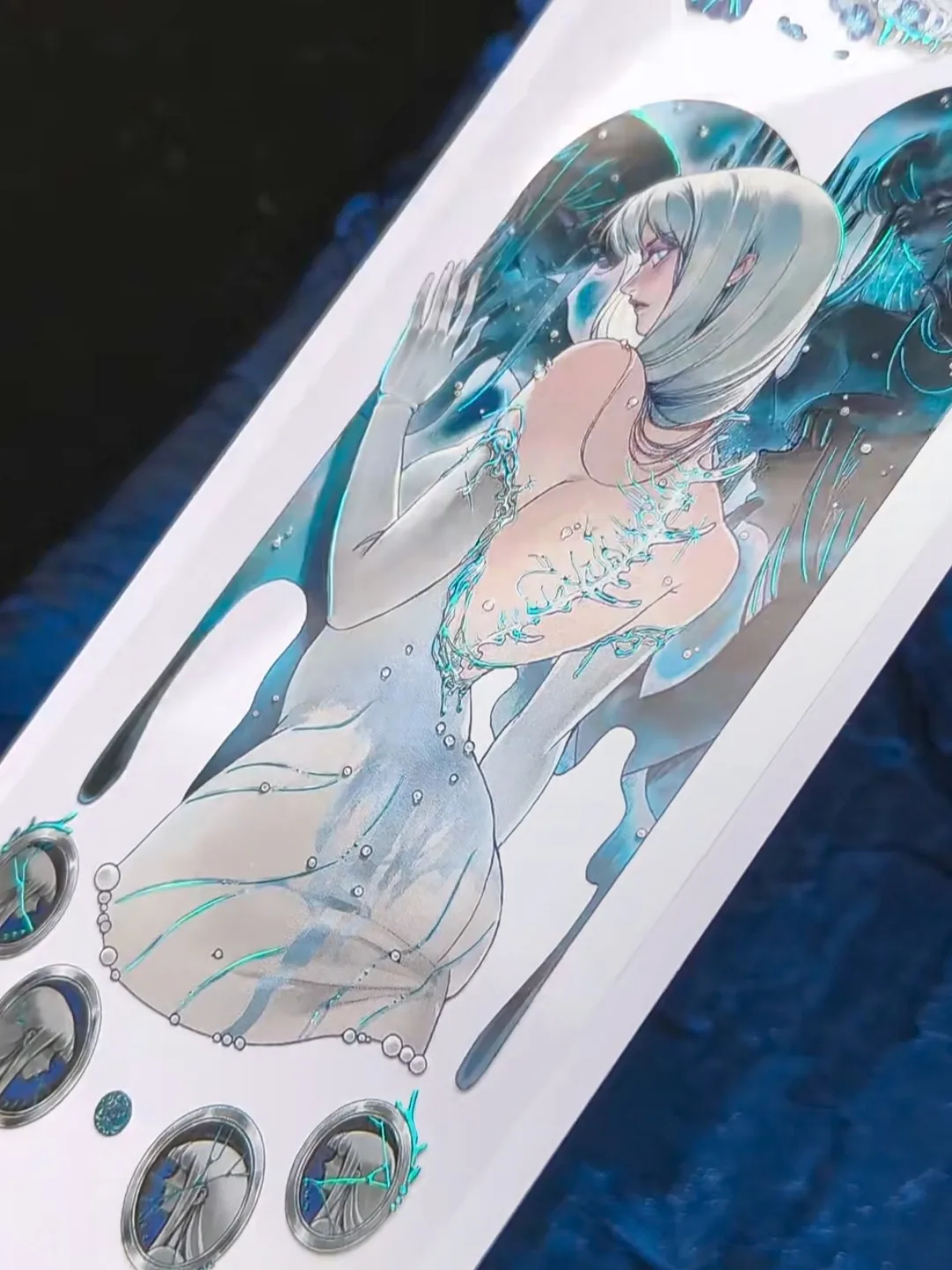 

5 м полурулонная глянцевая клейкая лента Washi PET с девятим каналом, узором Galaxy Sleepless Shell и персонажами Baji, для дневников, открыток и DIY-проектов