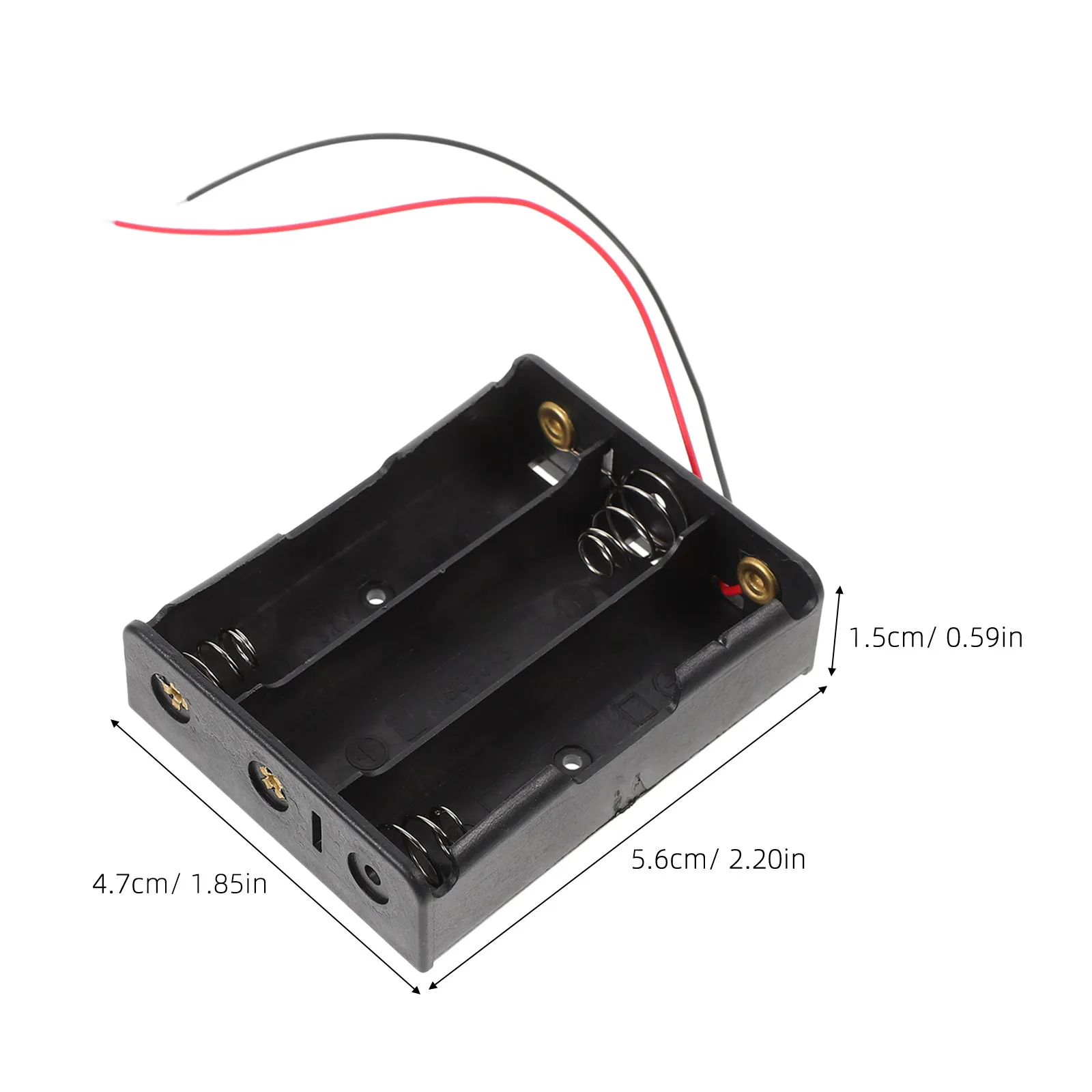 6Pcs 3 X 3.7V Aa Battery Case Heavy Duty Plastic Holder Lightweight Secure Fit for Portable Devices Extended 14Cm Cable