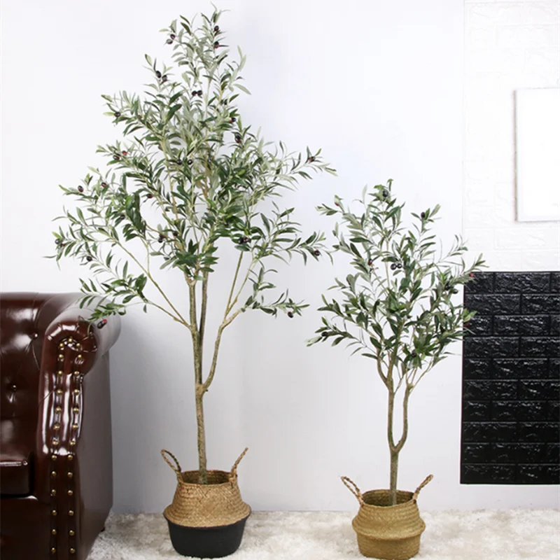 

1.5M Artificial Plant Olive Tree Fake Green Plants Bonsai Ornaments Floor Indoor Outdoor Home Balcony Modern Decoration