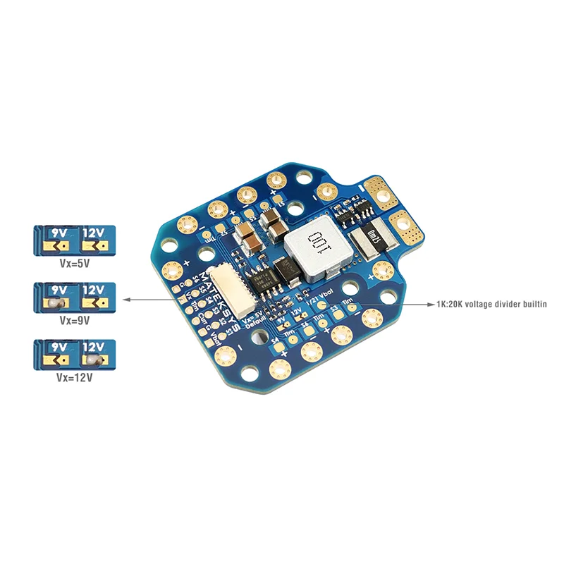 MATEK PDB-HEX 2-12S 5A 5V/9V/12V BEC Power Distribution Board PDB Outputs High Precision Current Sense for FPV Racing Drone