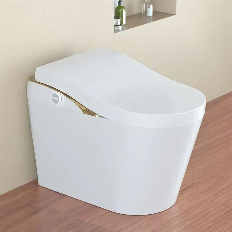 

Smart Toilet with Bidet, Auto Flush, Auto Open/Close, Heated Seat, Warm Water, Dry Function, Foam Shield, White Finish