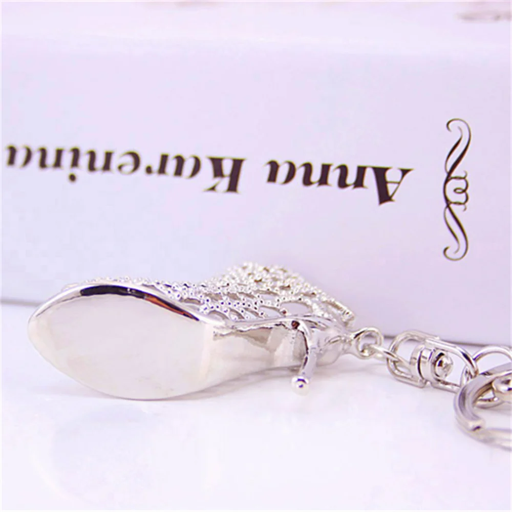 Exquisite Alloy High Heels Keychain Pendant For Ladies Flash Keyring Charms Bag Ornaments Car Key Holder Accessories Gift