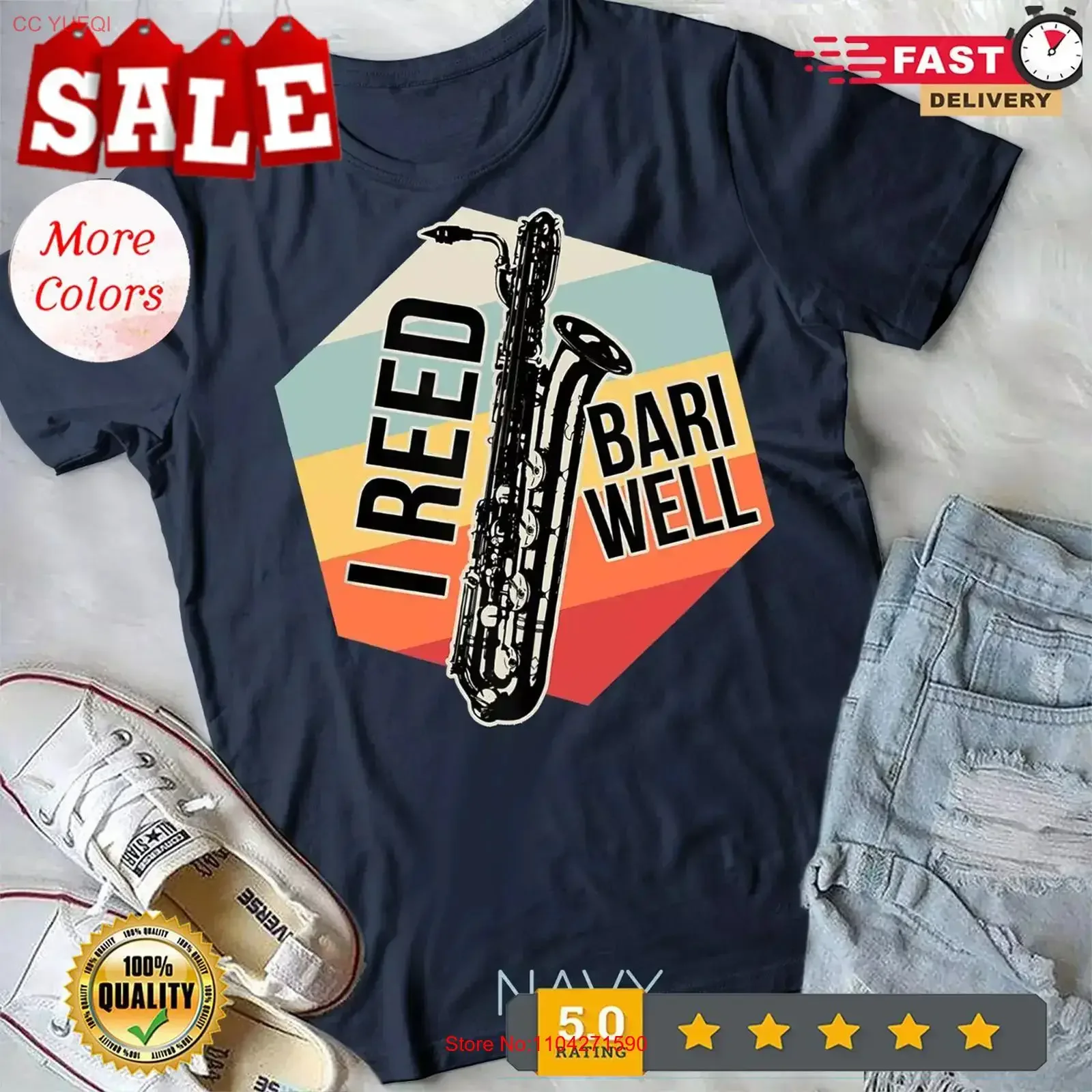 Camiseta Reed Bari Well para saxofonista barítono, camiseta vintage lavada, transpirable, para uso diario, informal