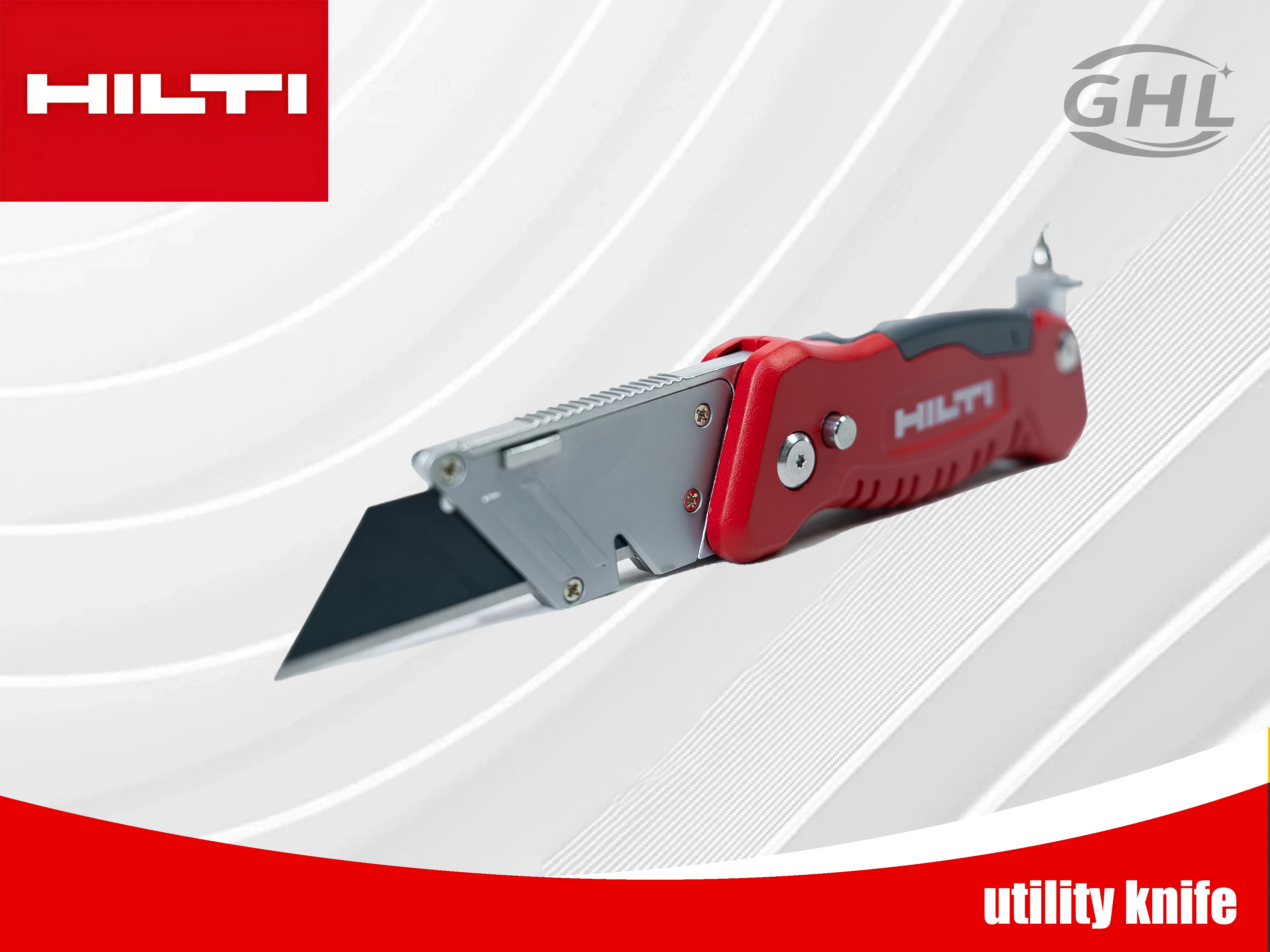 HILTI Original Tapetenmesser, Multifunktionsmesser, Universalwerkzeug – mit Schraubendreher, Klappmesser, Papierschneidemesser – Detail 3