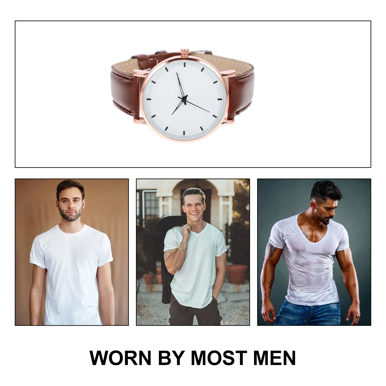 นาฬิกาข้อมือควอตซ์ผู้ชาย สายบาง สไตล์ลำลอง ธุรกิจ สายปรับได้ สวมใส่สบาย ของขวัญสำหรับผู้ชาย