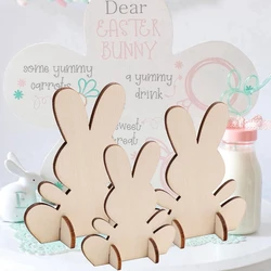 4/10pc Easter Wooden Rabbit Ornament DIY Painting Rabbit Crafts For Easter Home Table Decorations Kids Handmade Gifts Supply