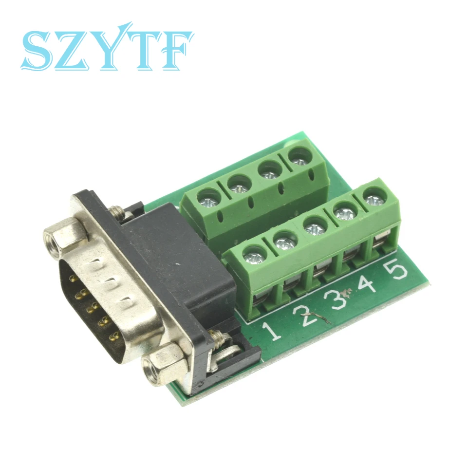 D-Sub 9pin Solderless Connectors DB9 RS232 Serial to Terminal Female Male Adapter Connector Breakout Board