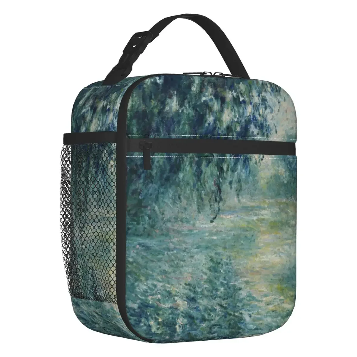 Morning on The Seine Near Giverny Insulated Lunch Tote Bag Claude Monet Impressionist Art Thermal Cooler Bento Box Kids Children