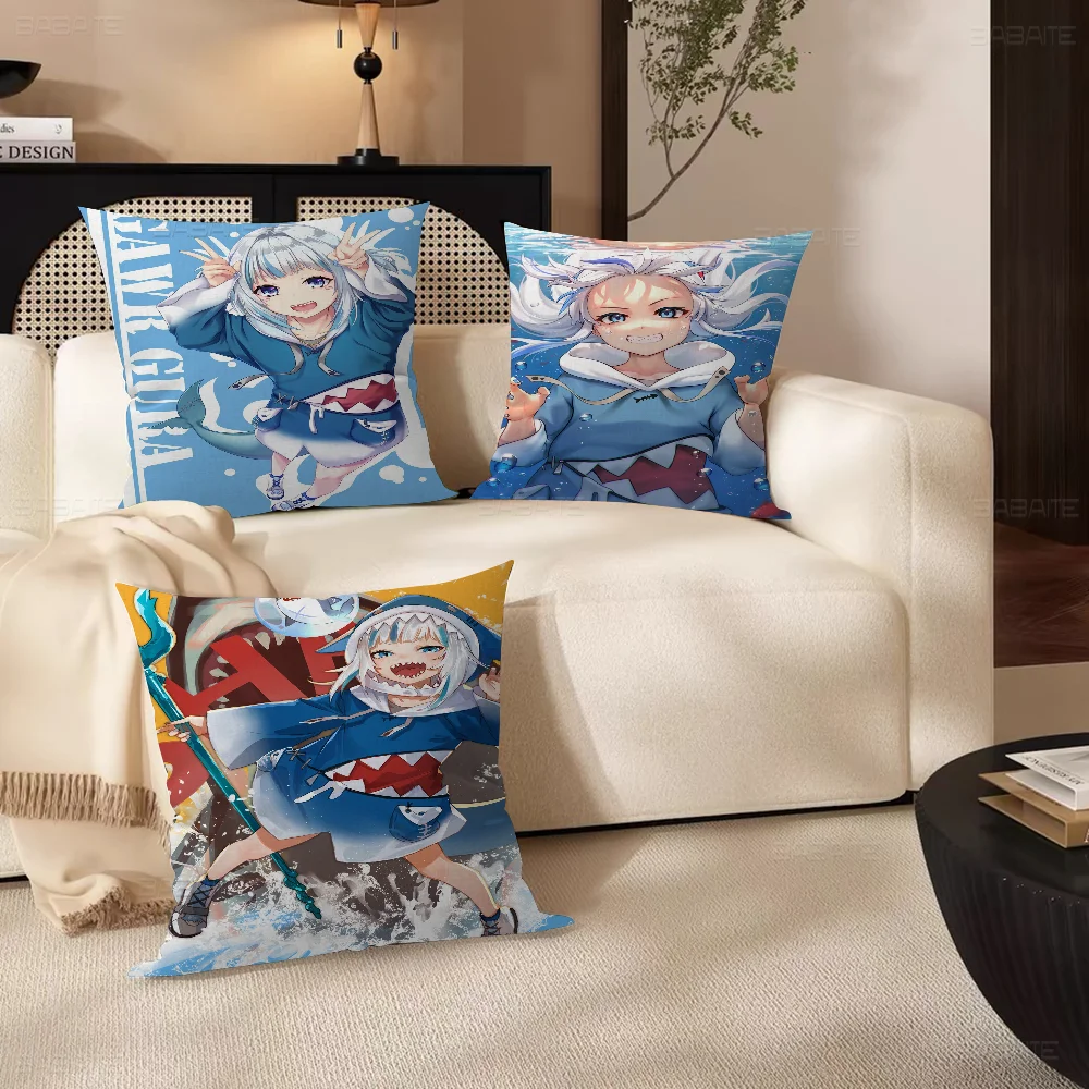 

Gawr Gura 45*45cm Cushion Cover Pillow Cover Decor Pillowcase Home Pillowcase For Couch Pillow