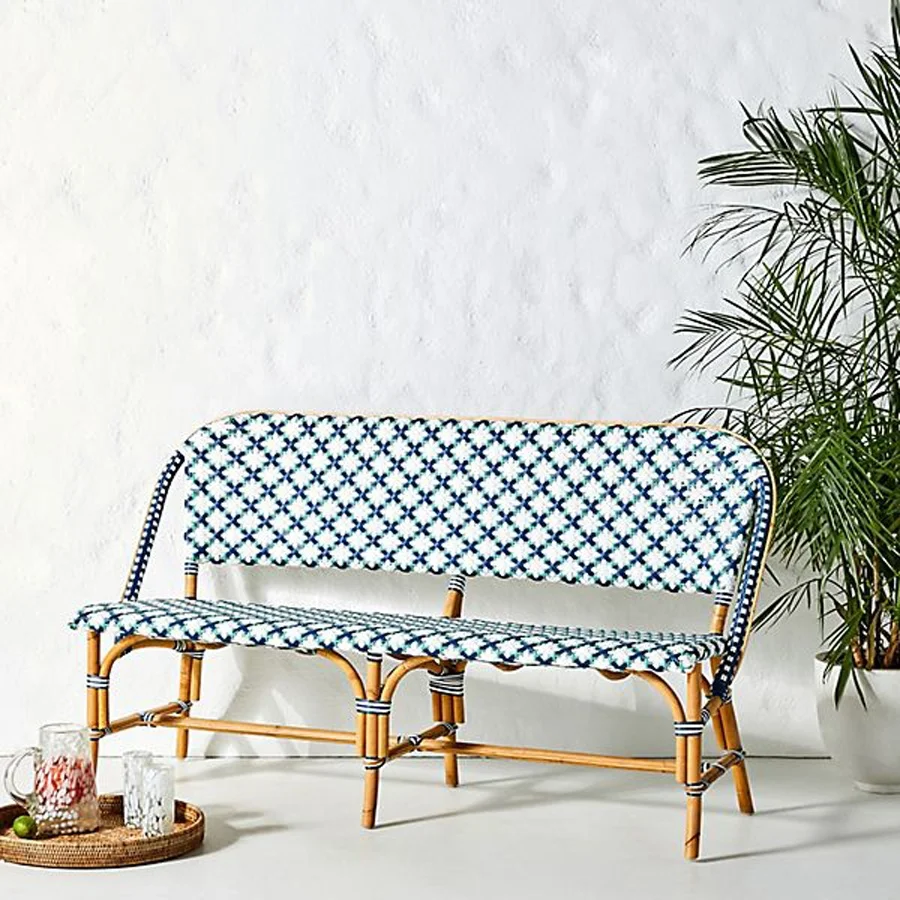 

mf-Woven Bistro Braid Outdoor 2 Seats Dining Bench·