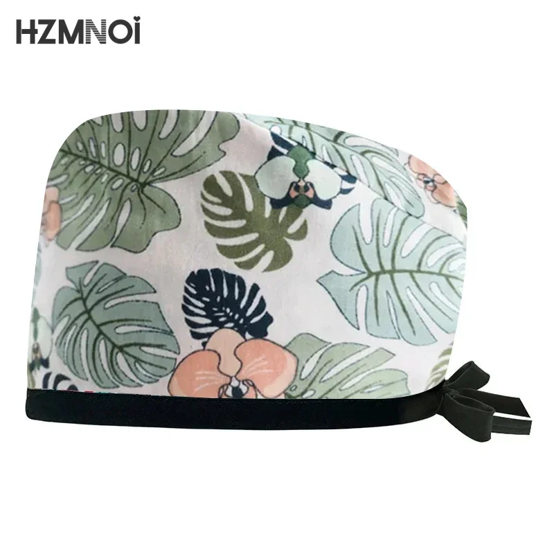 Wholesale Hemming Fashion Cotton Skull Cartoon Print Hat Nursing Work Cap Beauty Salon Nursing Cap Male Surgical Hat Scrub Caps