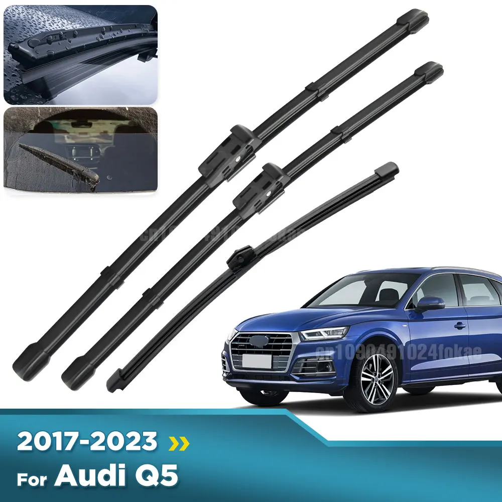

For Audi Q5 2017-2023 2018 2019 2020 2021 2022 Wiper Front & Rear Wiper Blades Windshield Windscreen Window Brushes 24"+20"+14"
