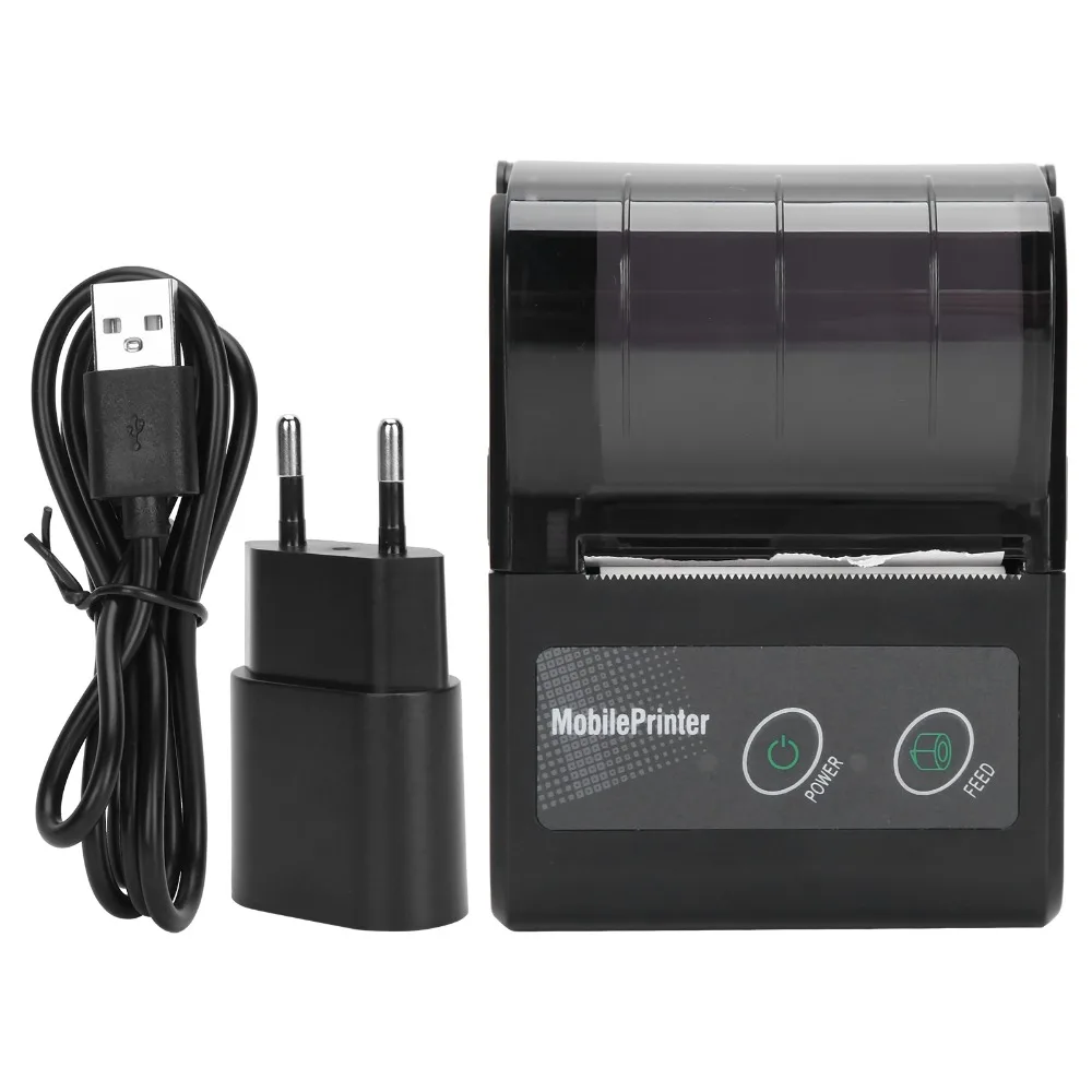 Bluetooth Connection Thermal Receipt Printer Type-C Charging Handheld Size Portable Bluetooth Printer Compact