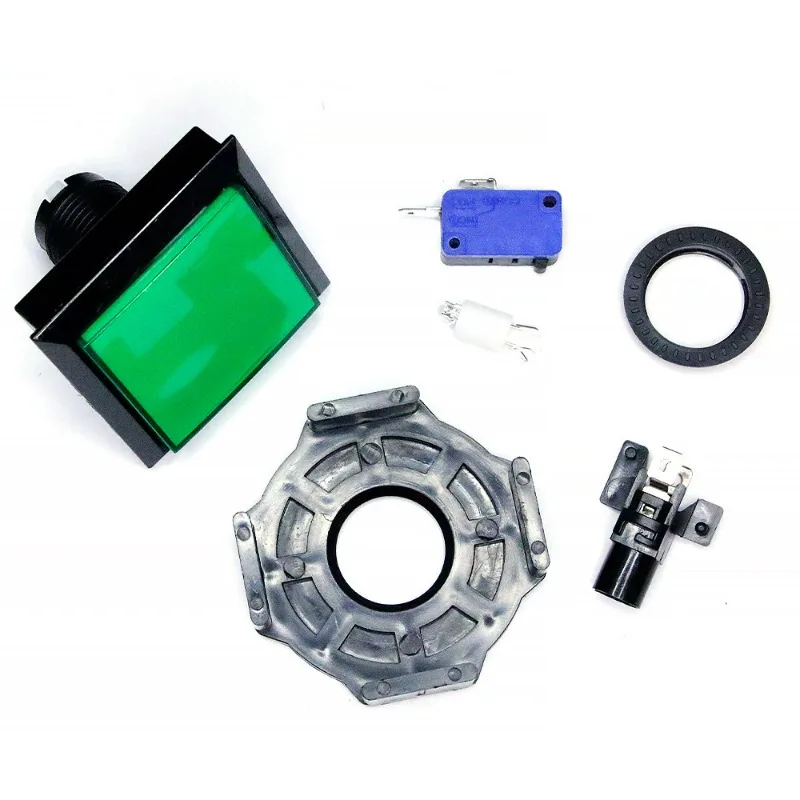 Arcade Game Machine 60mm DJ Square Button with LED Light Coin Operated Simulator Control Panel