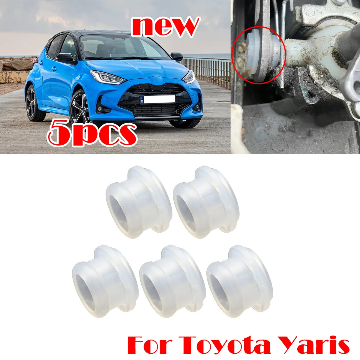 

5 шт. для Toyota Yaris, ручной рычаг переключения передач, кабельная втулка, ремонтный комплект, конец переключателя коробки передач, резиновая втулка, накладка, зажимы для фартука