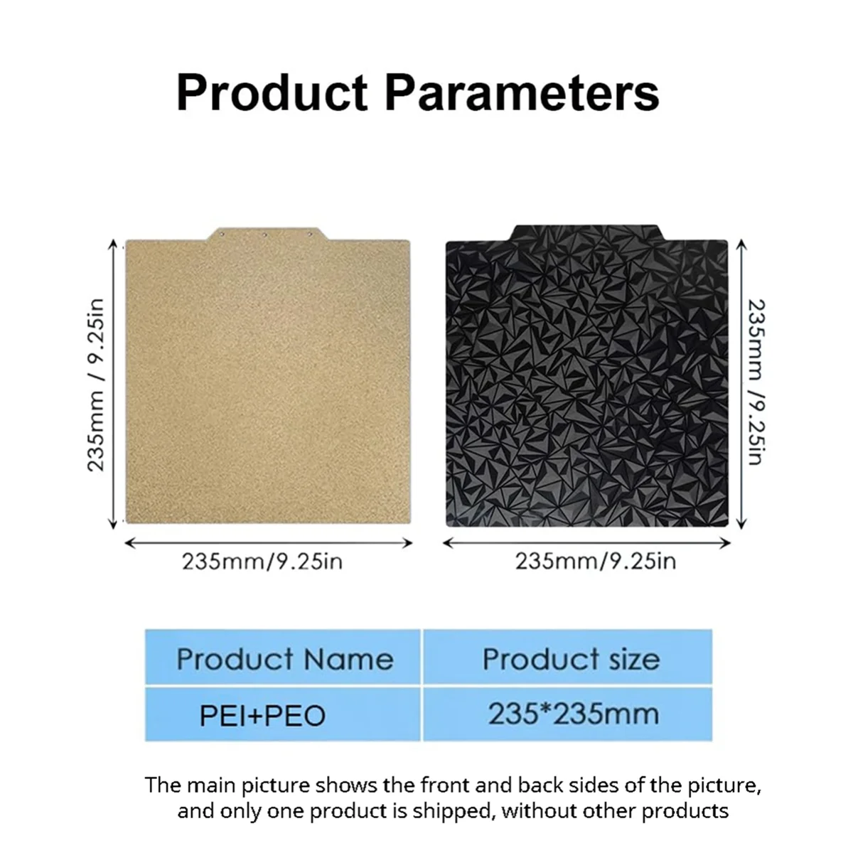Build Plate for Adventurer 5M Pro Double Sided Textured PEI Sheet and Smooth PEO Steel Sheet Bed (PEO+PEI)