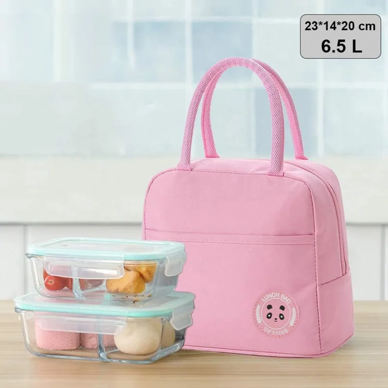 Lunch Bag Handle Insulation Cooler Tote For Women Kid Lunch Box Picnic Travel Portable Food Storage Breakfast Thermal Food Bags