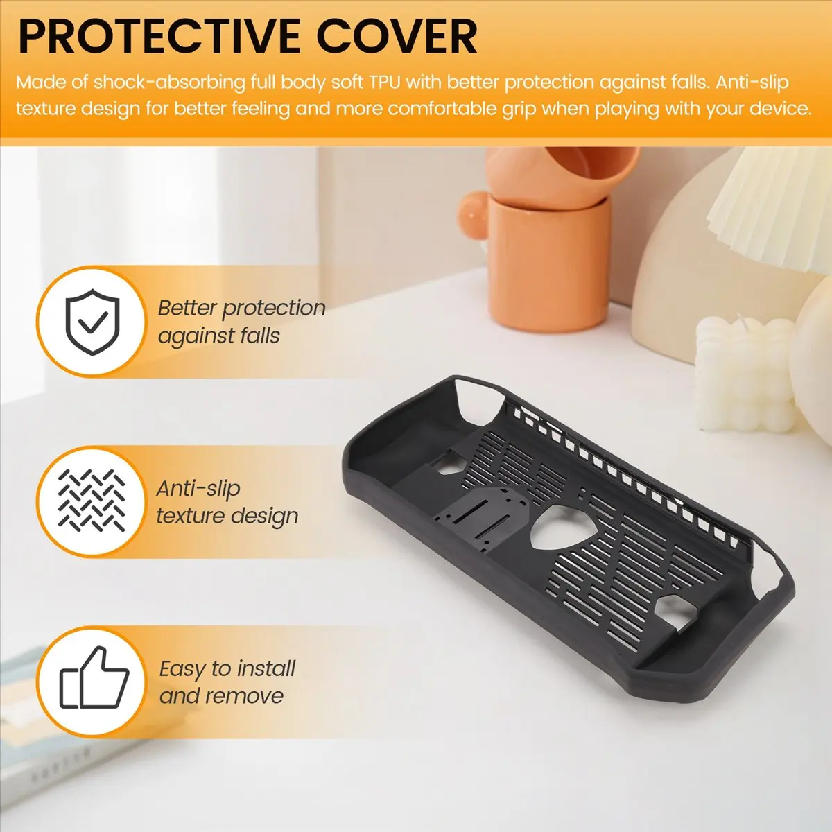 

[B63C] Case for MSI Claw Handheld Console Soft TPU Protective Shell Shockproof Back Cover with Kickstand Game Accessories