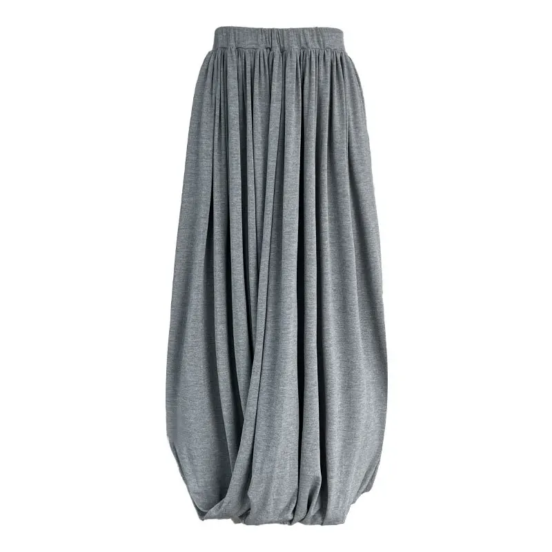 

SuperAen New Summer High-waisted Pleated Knitting Skirt for Women Modal Twist Folds High Strecth Casual Skirt