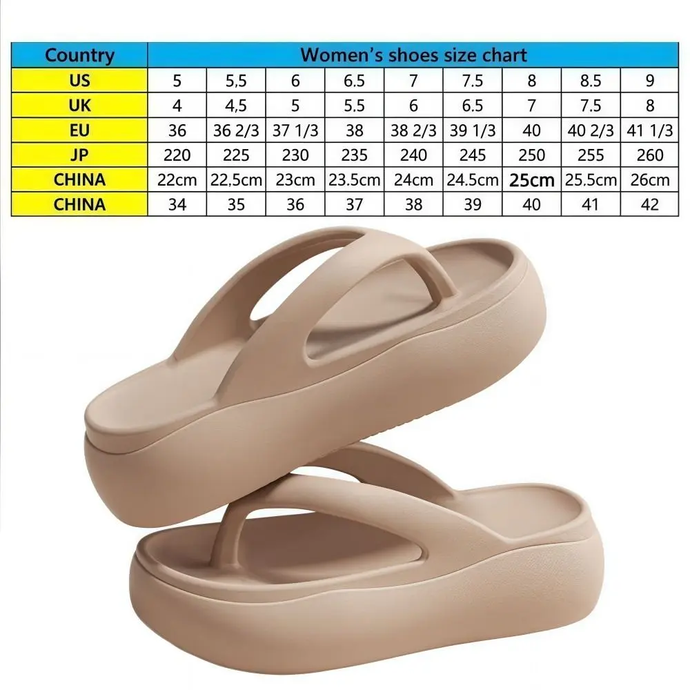 Höhenverstellbare Plateau-Slipper 5CM EVA Weiche Sohle Strand-Sandalen Leichte Geruchshemmende Damen-Flip-Flops für Alltägliche Outfits – Detail 1