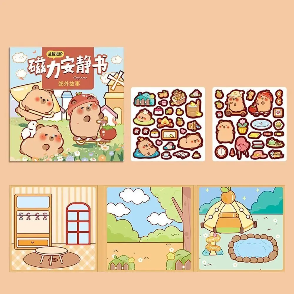 1 Set DIY Capybara Quiet Book Activity Books Sticker Book Capybara Busy Book Kawaii Cartoon Handmade DIY Toys Kids Children Toys