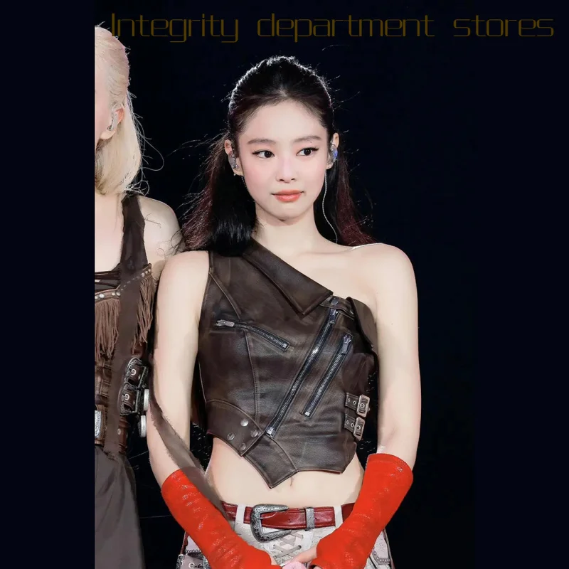 

Asymmetric Punk Single oulder Sexy Lace Patchwork Slim Fit Dr Autumn Faion Trendy Women's Tube Top Polyester Fabric