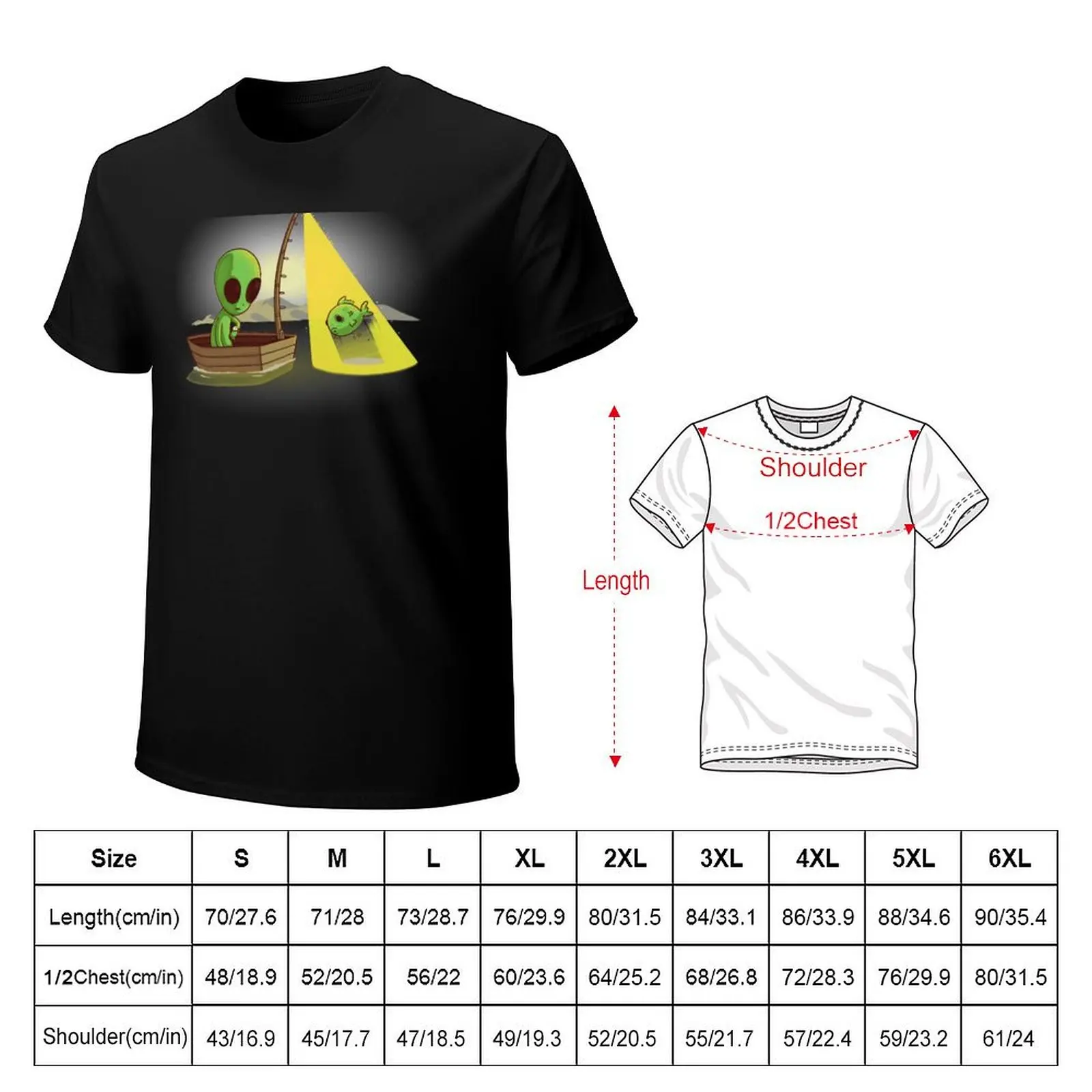 Alien fishing T-Shirt graphic shirts aesthetic clothes Louboutins mens shirts graphic tee