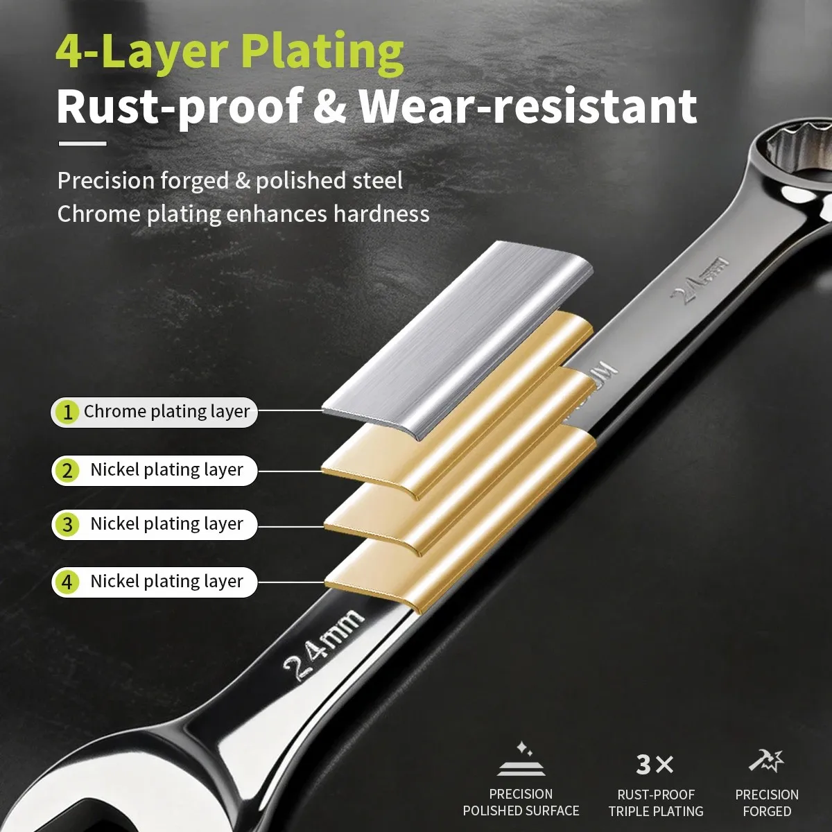 WEELEE 6-32mm Kombinations-Schraubenschlüssel, Metrischer Ringmaulschlüssel, Hardware-Teile, Autoreparatur-Werkzeug, Handwerkzeuge – Detail 9