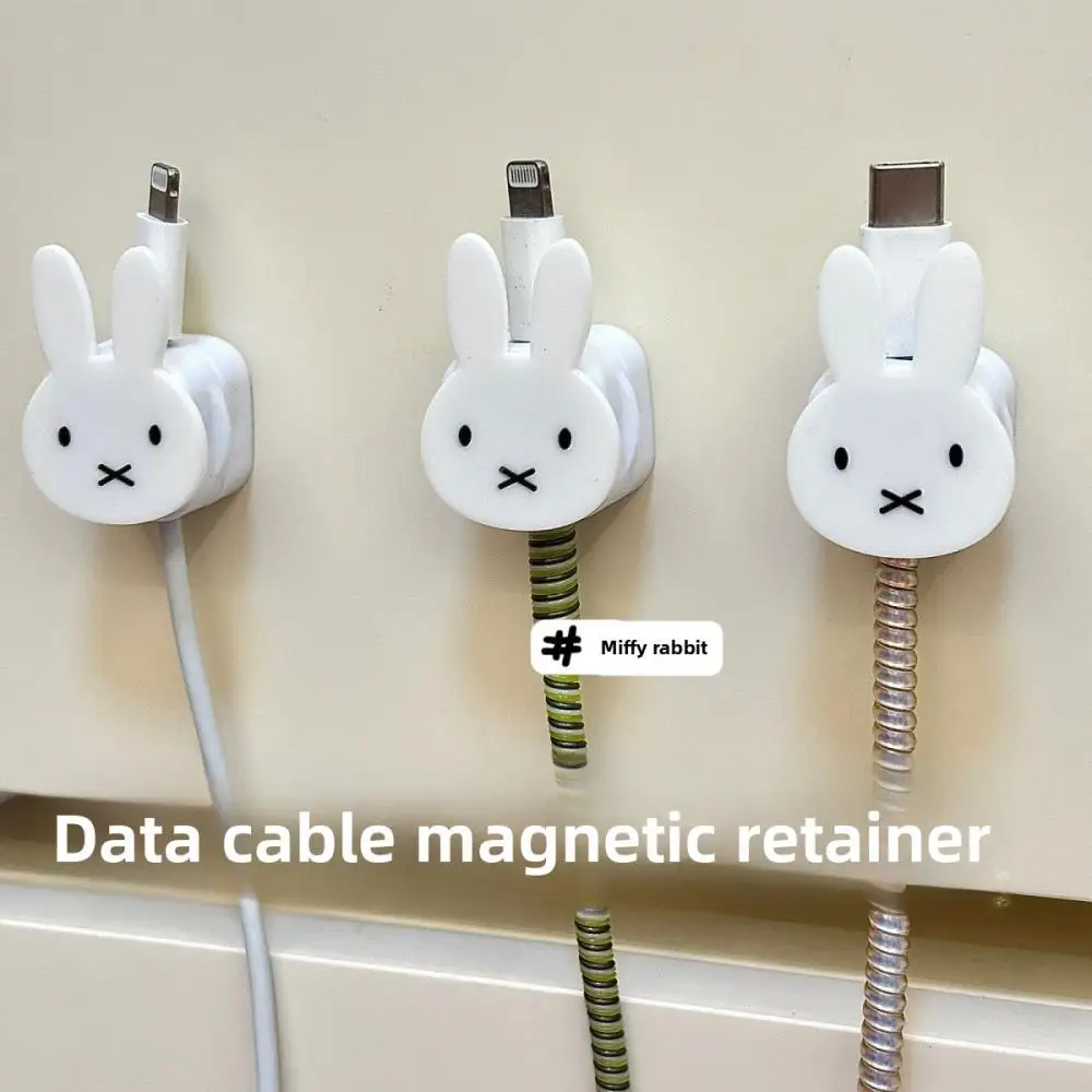 

Miffy Data Cable Holder Cute Anime Cartoon Creative Simple Magnetic Suction Kawaii Desktop Phone Charging Data Cable Holder Gift