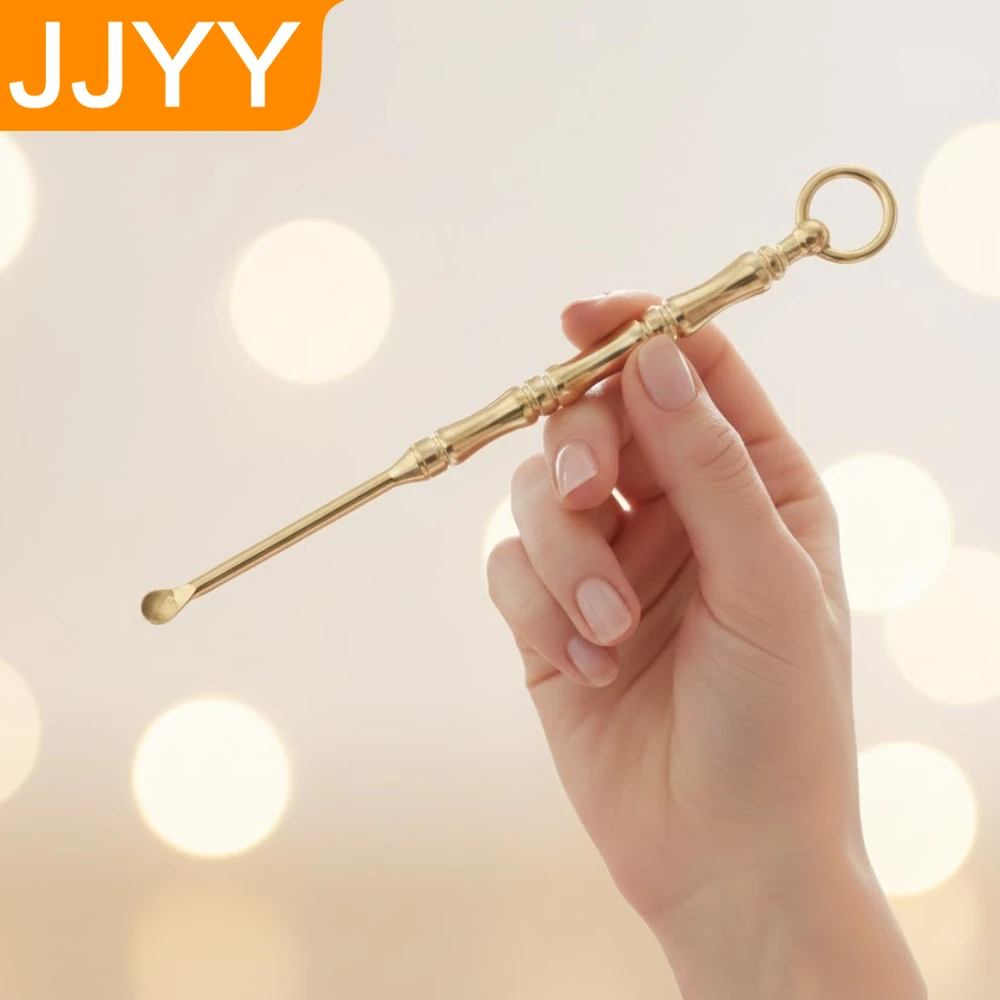 

Винтажный латунный мини-инструмент для чистки ушей, брелок, медицинская ложка, античный стиль, личной гигиены