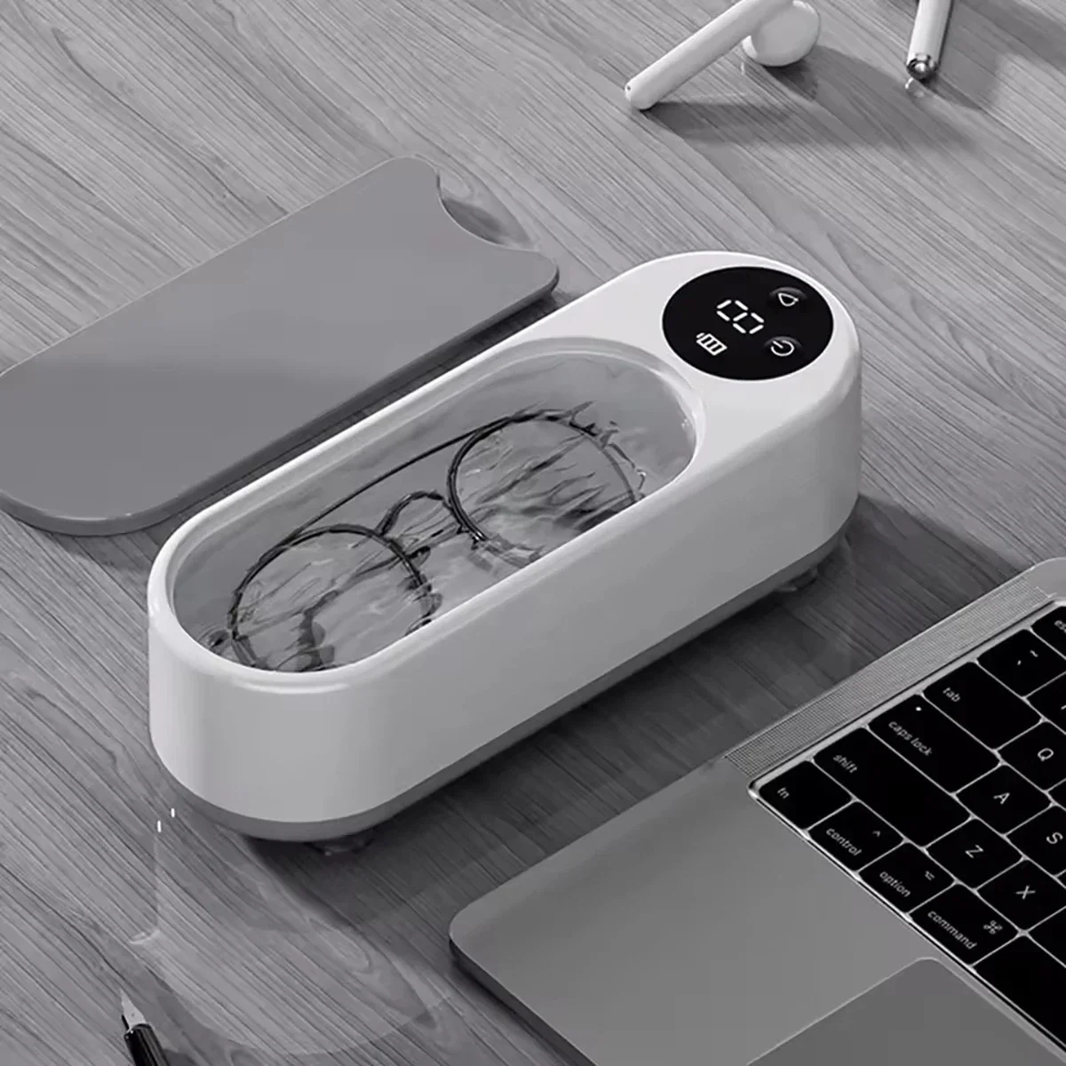 

1PC ultrasonic cleaner jewelry makeup brush glasses cleaner portable mini electric cleaning box