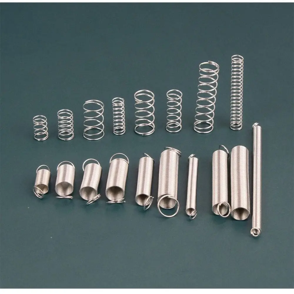 

200pcs 200 Pieces Spring Assortment Set 20 Sizes Sturdy Storage Box Extension Springs Portable Box Clear PP Plastic Box