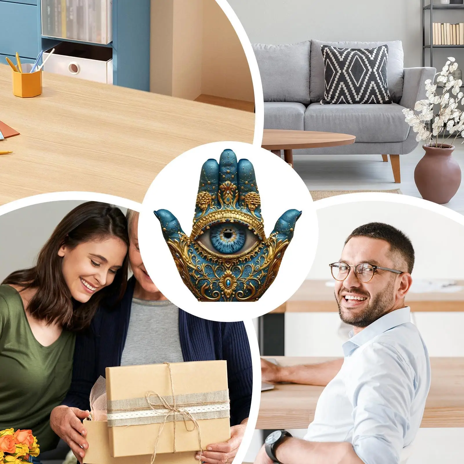 Evil Eye Hand Sculpture Evil Eye Hands Decorative Sculpture Desk Ornament Home Decor Statue Evil Eye Statue Figurine