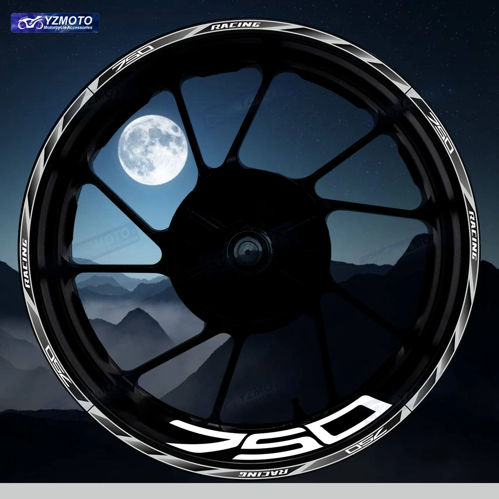 

For Z750 Z 750 Motorcycle 17 Inch Front Rear Wheel Racing Sticker Decal Waterproof Reflective Decorative Hub Stripe Rim Stickers