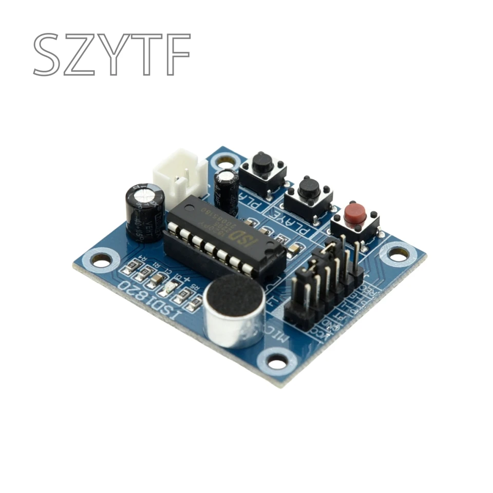 ISD1820 Recording Voice Module Voice Module Recording And Playing Voice Module The Microphone Head On The Board Delivers 0.5W Sp