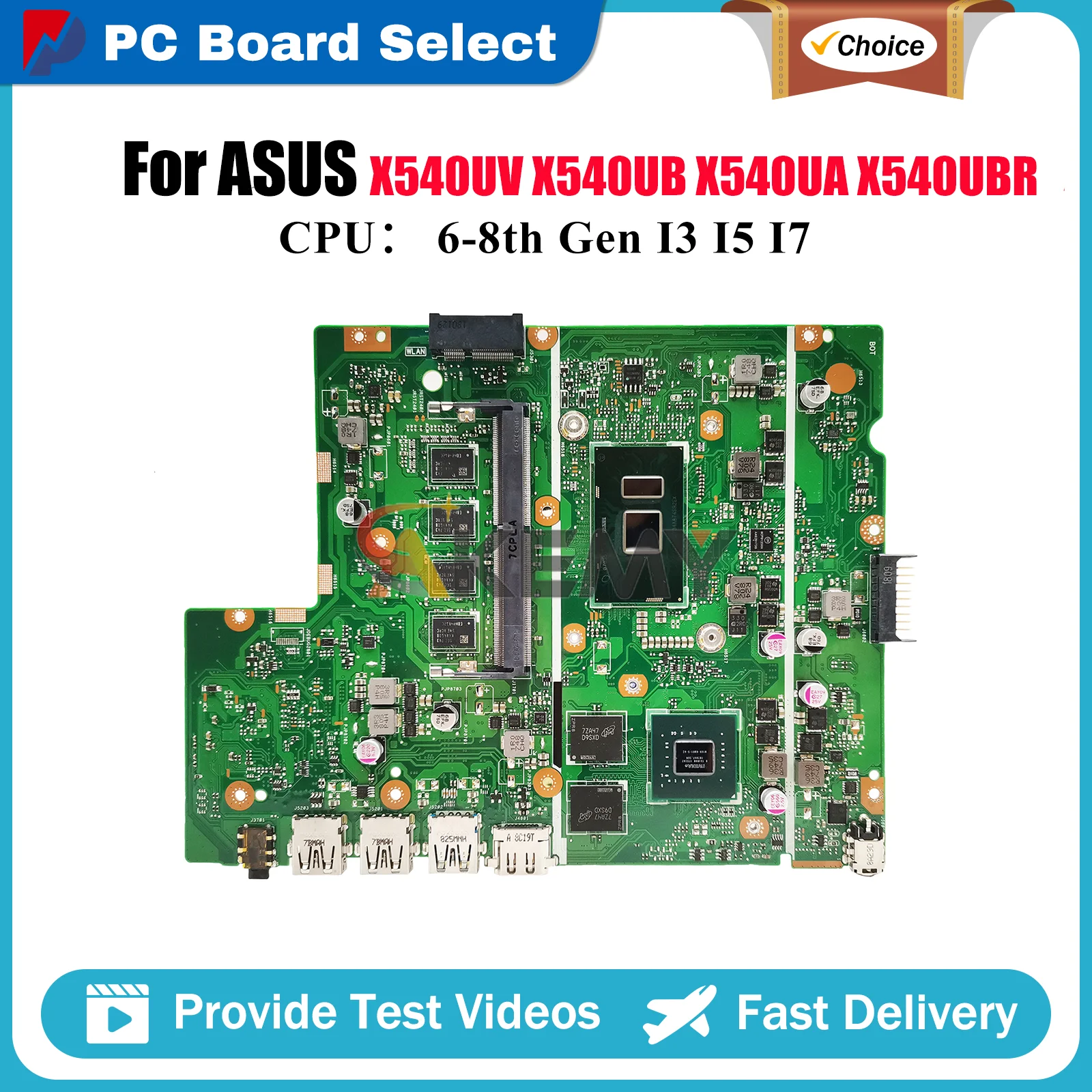 

X540UV Laptop Motherboard For ASUS K540U X540U A540U X540UB X540UAR R540U F540U X500U X540UBR P540U Mainboard With I3 I5 I7 CPU