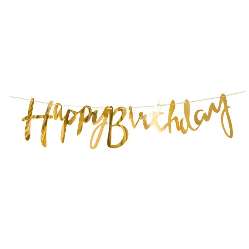 5 m Roségold-Dreiecksflagge, Papier, Buchstabe „Happy Birthday“, Party-Layout, Fischschwanz-Flagge für Hochzeit und Festival, Raumdekoration – Detail 7